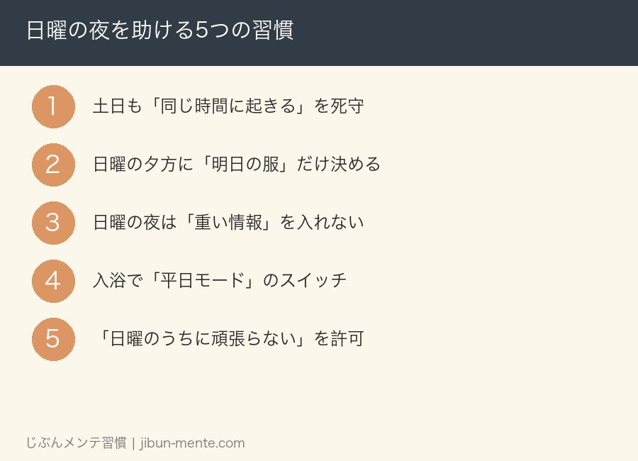 日曜の夜を助ける5つの習慣