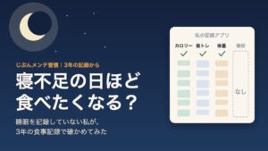 寝不足の日ほど食べたくなる？睡眠を記録していない私が、3年の食事記録で確かめてみた